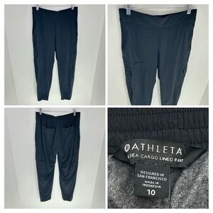 Athleta Chelsea Line Cargo Jogger Pants Black Size 10 Stretch Activewear 30x27.5